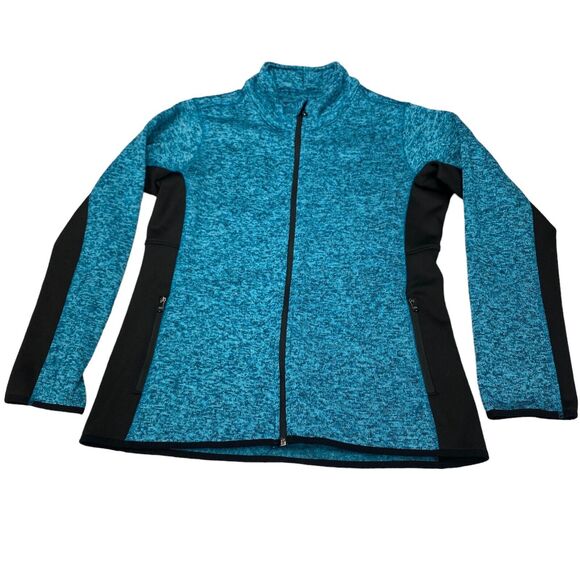Marc New York Jacket Women Large Turquoise Space Dye Fleece Long Sleeve Full Zip - Picture 7 of 11